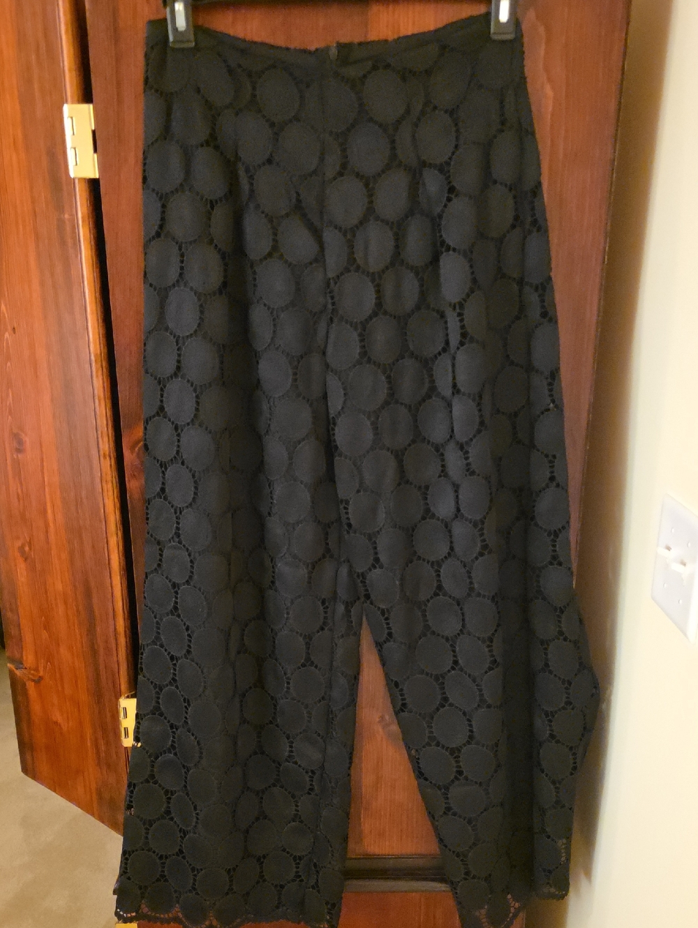 Black Eyelet Wide Leg Pants